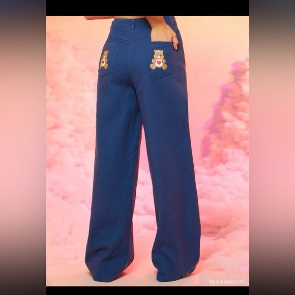Care Bears Denim jeans with Cartoon Print Wide Leg Pants - Picture 3 of 9